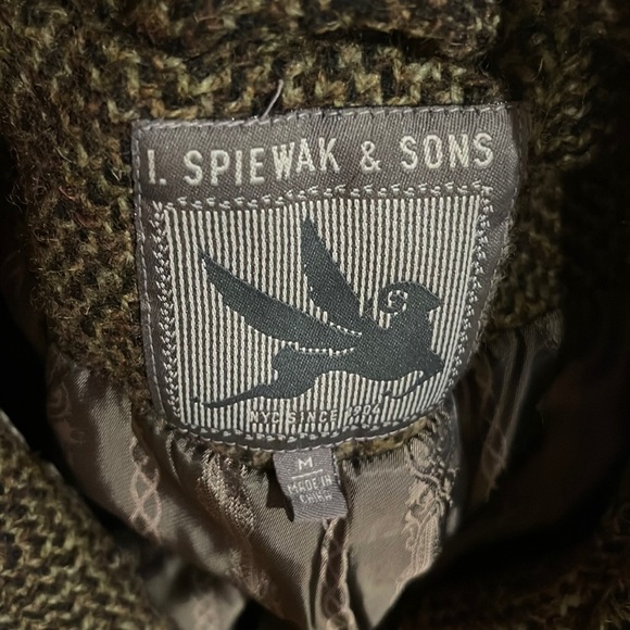 I. Spiewak & Sons Peacoat Wool Blend Moss Green Double Breasted Coat M - Picture 3 of 11